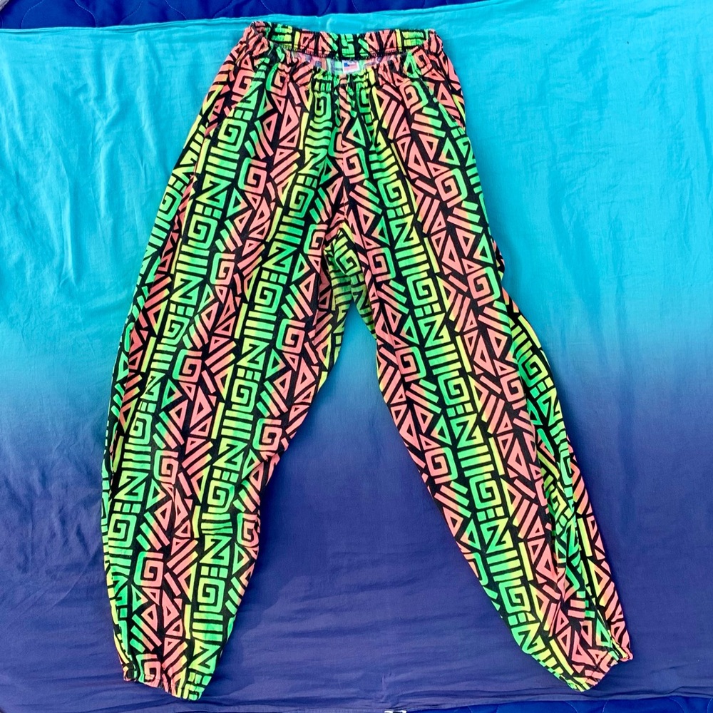 Vintage Body Alive 90s Geometric Fresh Prince Jogger Hammer Cotton Pants ⚡️⚡️⚡️